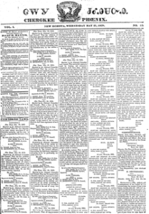 Cherokee Phoenix newspaper - 1828 - Week 8.