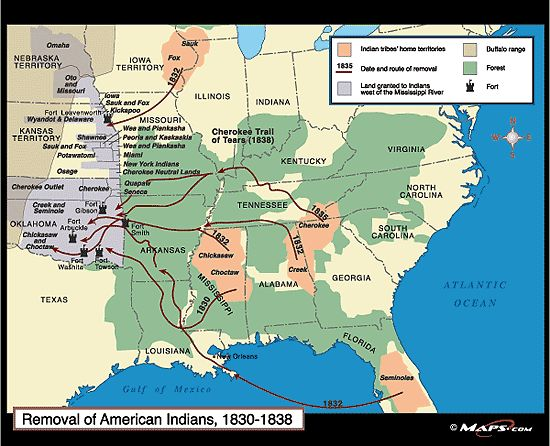 Indian Removal Act Map (1830-38) - Week 22: May 28th thru June 3rd.