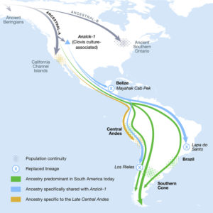 Map Reconstructing the Deep Population History of Central and South America. - Native American Pre-History