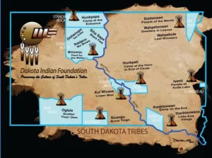 Sioux Tribes location map - Native American Tribes